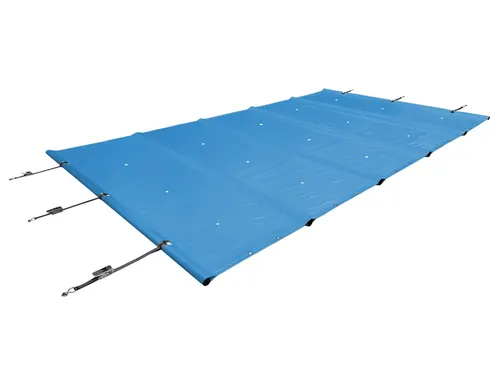 SafeDeluxe Pool-Abdeckplane - Sicherheitsabdeckung für Pools - Hochwertige Poolplane aus reißfestem, wasserfestem PVC, maßgeschneidert für optimalen Schutz. Mit Abflussöffnungen für stauendes Wasser und verstärktem Saum für extra Stabilität.