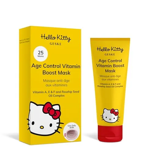 GESKE Age Control Night Mask | Straffende Gesichtsmaske | Zur Verwendung mit Hello Kitty Sonic Warm und Cool Mask | Avocadoöl, Vitamin A und E für reife Haut