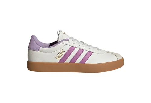 adidas Vl Court 3.0 Damen Sneaker - Stylische Damen-Sneaker in Core White und Preloved Purple, ideal für Komfort und Alltag, mit dämpfender Zwischensohle und vulkanisierter Gummiaußensohle.