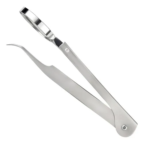 Excellent Lupenpinzette 11 cm - Präzise Lupenpinzette mit abgewinkelter Spitze für vielseitige Anwendungen. Ideal zum sicheren Entfernen kleiner Objekte oder für Wimpernverlängerungen. Hochwertige Verarbeitung für langlebige Leistung.