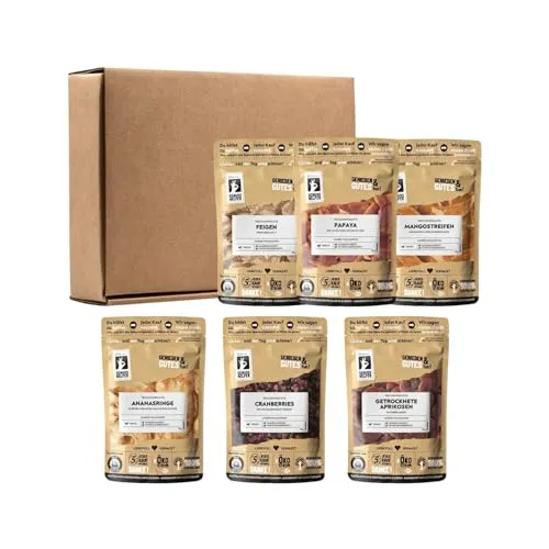 Bremer Gewürzhandel Genuss-Box Naschen ohne Reue, Früchtebox, 6-tlg., Trockenfrüchte Box, Geschenkset, 1115g