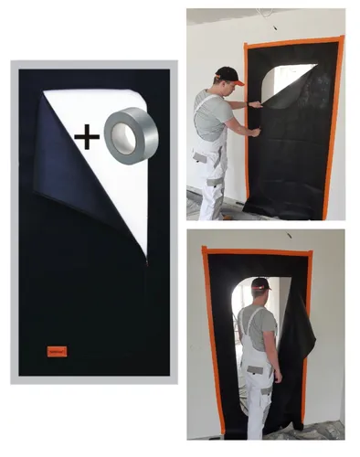 Bautür Staubtür mit Reißverschluss