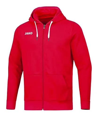 Jako Herren Kapuzenjacke Base XL - Rot - Funktionsjacke aus GOTS-zertifizierter Bio-Baumwolle mit weichem Griff und praktischen aufgesetzten Taschen, ideal für aktive Männer.