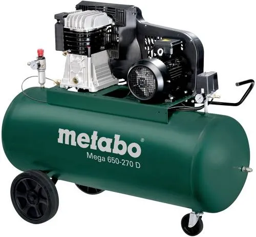 Metabo Mega 650-270 D Kompressor - 601543000 - Kompressoren für vielseitige Anwendungen, leistungsstark mit 650 W und 270 l/min Förderleistung für effizientes Arbeiten.
