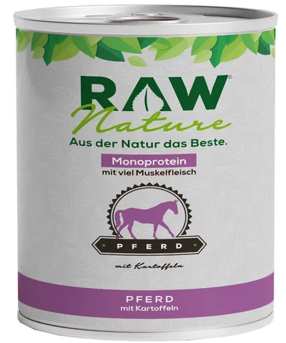 RAW Nature Nassfutter Pferd mit Kartoffeln, ideal für sensible Hunde
