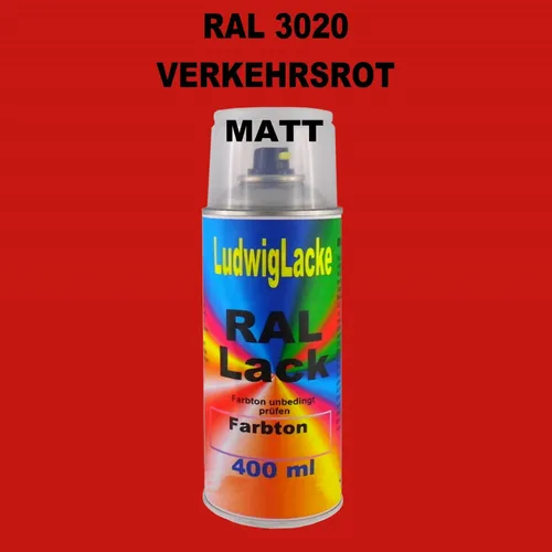 Ral Spraydose MATT  3020 Verkehrsrot 400ml  für Metall Holz Glas
