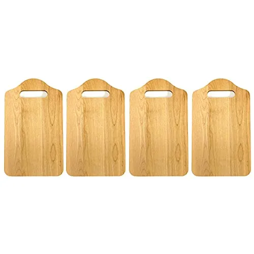 4er Set Schneidebrett aus Naturholz 25x15x1cm Küchenbrett Holz Schneide Brett Servierbrett Brettchen Frühstücksbrett