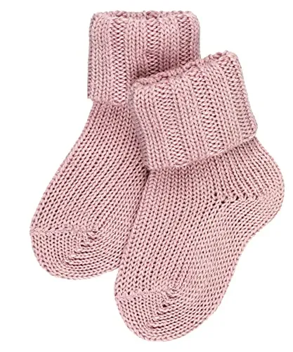 FALKE Unisex Baby Socken Flausch B So Wolle Baumwolle einfarbig 1 Paar, Rosa Thulit 8663, 62-68