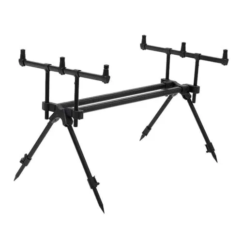 Prologic C-Series Twin Support 3 Rod Pod - Karpfenangeln leicht gemacht - Rutenhalter für Karpfenangler, leichte Aluminiumkonstruktion mit doppeltem Mittelrahmen, inklusive gepolsterter Tragetasche für einfachen Transport.