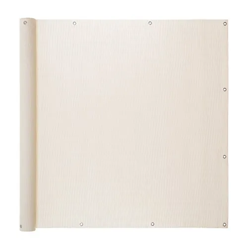 Ventanara® Balkonverkleidung Sichtschutz PVC Balkonumspannung Zaun Verkleidung Blende Windschutz Folie 300 x 75 cm Creme