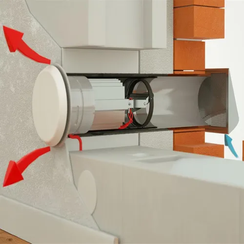 Verbrennungsluft-Vorheizer Warm-Up, Ø 80/100 mm mit automatischer Aktivierung - Der WARM-UP Vorheizer sorgt für vorgewärmte Frischluft und verbessert die Verbrennungseffizienz. Mit variabler Einbautiefe und integrierter Luftklappe für flexiblen Einsatz in Kamin- und Pelletöfen.