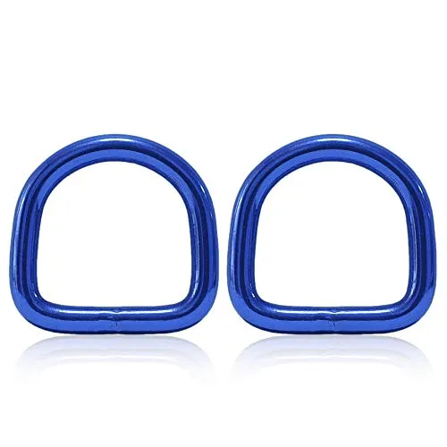 Ganzoo D - Ring aus Stahl, 2er Set, Innenmaß 21mm, Materialstärke 4mm, DIY Hunde-Halsband, nichtrostend, geschweißt, Ideal mit Paracord 550, Farbe blau