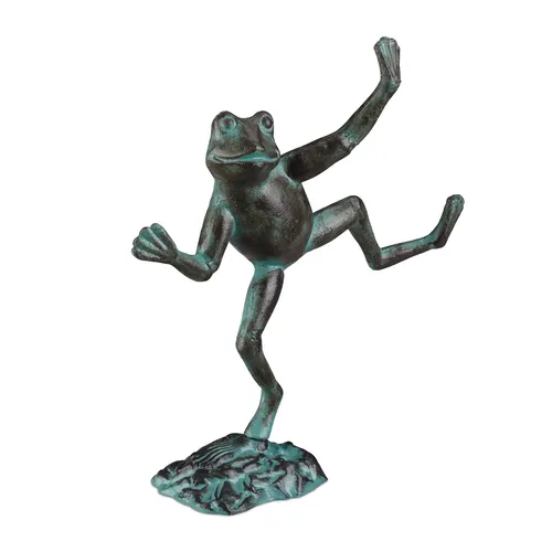 Wetterfeste Gartenfigur Frosch - Dekorative Frosch Statue - Gartenfiguren & Verzierungen - Wetterfeste Frosch Statue aus Gusseisen, ideal für jeden Garten, Höhe von 30-60 cm, bringt Farbe und Lebensfreude in Ihre Outdoor-Dekoration.