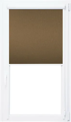 Verdunklungsrollo mit Kassette und seitlichen Leisten 100% Black Out Thermorollo (braun, 80x150 cm)