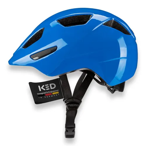 KED Dyno Kinderhelm – Sicherer Fahrradhelm mit optimaler Passform in Ranger Blue Glossy, Größe 52-54 cm