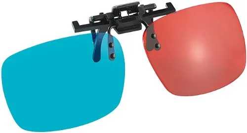 Produktbild Somikon 3D Brille Brillenträger: 3D-Aufsatz für Brillenträger, Anaglyphen-Technologie, Rot/Blau (Brillenaufsatz, Brillenclip, TV)