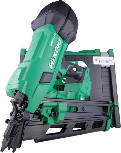 HiKOKI Akku-Streifennagler 21° - 18 V - Kompakter und leichter Tacker für Nägel bis 90 mm, ausgestattet mit Brushless Motor und Luftfederantrieb für präzise Ergebnisse und einfache Handhabung.