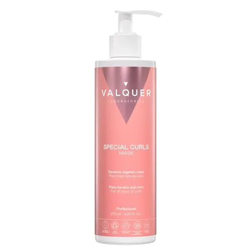 Valquer Spezial-Lockenmaske 275ml - Shampoo für lockiges Haar, entwickelt nach der Curly-Methode mit 96% natürlichen Inhaltsstoffen. Spendet intensive Feuchtigkeit und definiert Locken, während es Frizz kontrolliert.