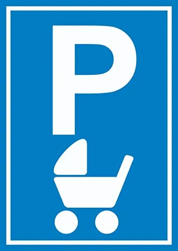 HB-Druck Kinderwagen Parkplatz Schild A3 - Sicherheitsschilder für Kinderwagenparkplätze, wetterfest und stabil dank Aluminium-Verbundplatte mit Digitaldruck und Schutzlaminat.