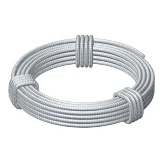OBO Bettermann 957/5MM Verzinktes Spannseil 5 mm (50 m) - Stahlseilsysteme mit hoher Bruchlast von 14.700 N, ideal für robuste Anwendungen und langlebig durch galvanische Verzinkung.
