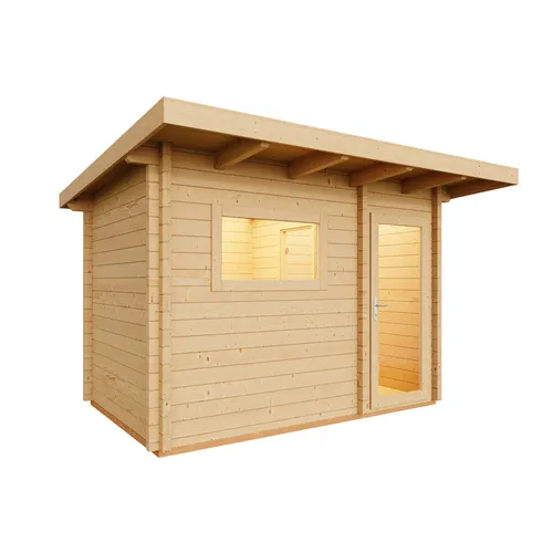 Infraworld Gartensauna Terra 2 Außensauna mit Vorraum - Saunen, Dampfbäder & Infrarot-Wärmekabinen, großzügige 341 x 230 cm für entspannende Wellnessmomente im eigenen Garten.