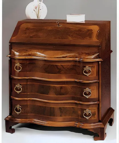 Massivholz Kommode Sideboard Braun – 3 Schubladen - Elegante Kommode im Art déco Stil mit 3 Schubladen. Ideal für Schlafzimmer oder Wohnzimmer, bietet viel Stauraum und besticht durch hochwertige Verarbeitung aus massivem Holz.