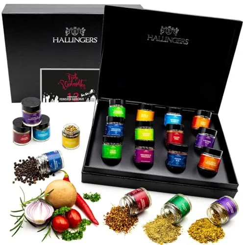 Hallingers Genuss Manufaktur Gewürze Weihnachten Geschenkset handgemacht, 12 Gewürze|Made in Bayern