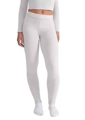 Style & Republic Damen Leggings High Waist Baumwolle – Atmungsaktive Yoga Hose | Ultra-weiche Sporthose für Pilates, Fitness & Freizeit, Elastischer Bund, komfortable Passform,Hellgrau,L