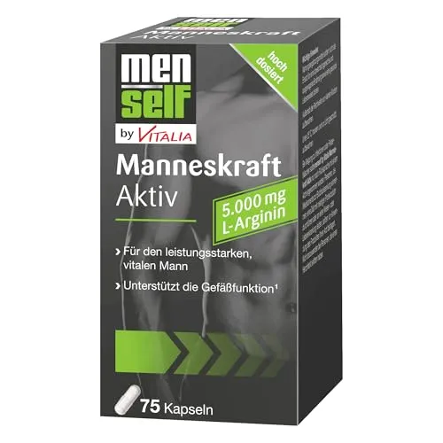 Menself Manneskraft Aktiv (75 Kapseln) – Hochdosiertes L-Arginin & Vitamin C für Männer
