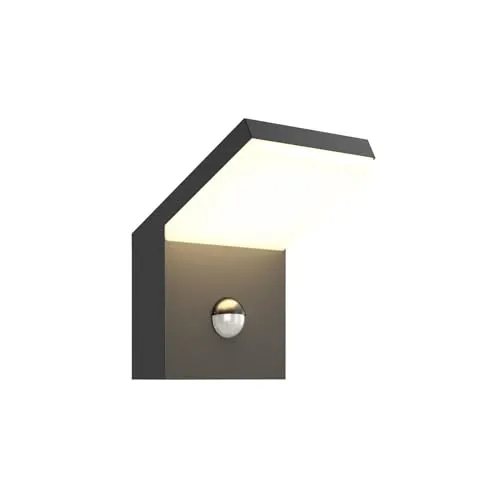Arcchio LED Wandlampe mit Bewegungsmelder für Außen, spritzwassergeschützt IP54 - Moderne Außenleuchte mit Bewegungsmelder für mehr Sicherheit im Garten. Spritzwassergeschützt (IP54) und energieeffizient, ideal für Outdoor-Bereiche.