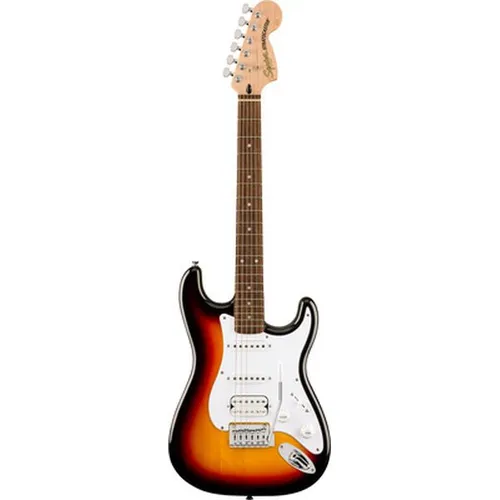 Squier Affinity Series Stratocaster Junior HSS 3-Color Sunburst - Gitarren, ideal für Einsteiger mit vielseitigem HSS Pickup-Setup und ansprechendem 3-Color Sunburst Finish.