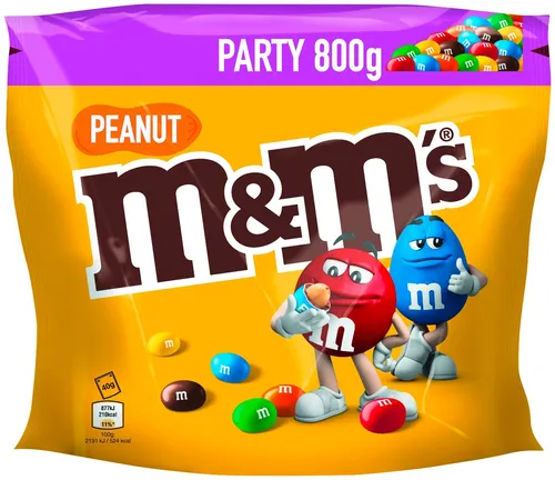 MundMs Schokobonbons Peanut, Party Pack, Erdnüsse in Milchschokolade, 800g