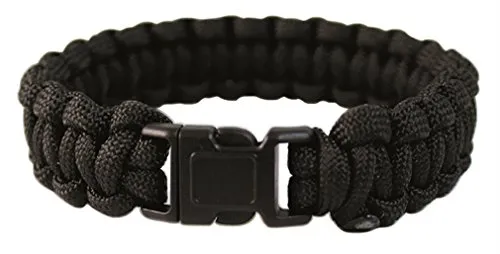 Mil-Tec Paracord Armband, 22 mm, Schwarz, M, Polyester, Ohne Stein