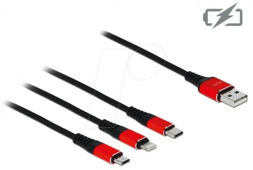 DELOCK 85891 - Ladekabel 3 in 1 für Lightning / Micro USB / USB Type-C 30 cm