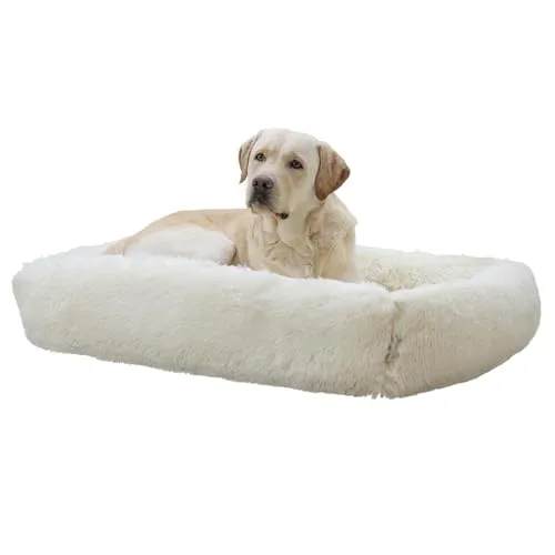 Kerbl Pet Kuschelbett Fluffy, creme, 60x40cm - Hundebett aus flauschigem Plüsch, passt sich perfekt der Körperform an und bietet optimalen Komfort für Ihr Tier.