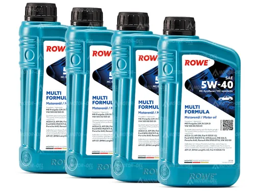 Liter (4x1L) ROWE HIGHTEC MULTI FORMULA SAE 5W-40 Motoröl Made in Germany 4