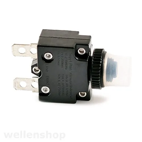 wellenshop 12V Sicherungsautomat mit spritzwassergeschützer Kappe L2 10A Bootssicheung Automatik