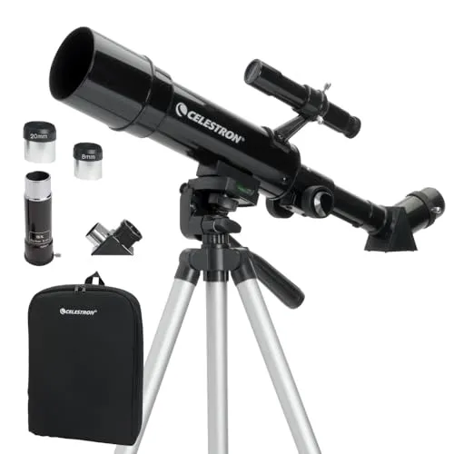 Celestron Travel Scope 50 (822036) - Teleskop für Einsteiger, leicht und portabel, ideal für Reisen und den schnellen Zugang zu den Sternen.
