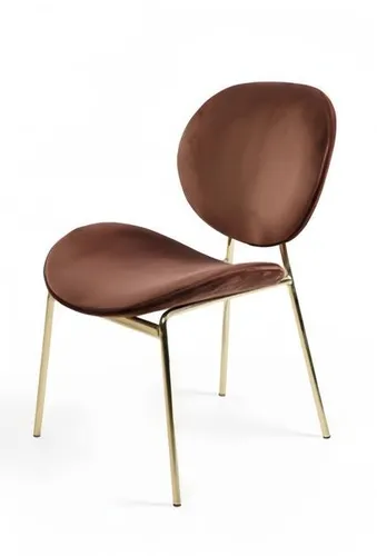 Moderne Polsterstuhl Design Braun mit Armlehne - Eleganter Esszimmerstuhl in Braun mit gepolstertem Sitz und Edelstahlgestell, ideal für stilvolle Esszimmer. Maße: 63 x 64 x 84 cm, perfekt für Erwachsene.