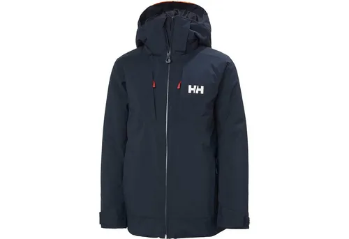 Helly Hansen Alpha Jacke Blau für Jungen - Premium Skijacke - Funktionsjacke mit wasserdichtem HELLY TECH® Material und warmer PrimaLoft®-Isolierung. Ideal für den Skitag mit praktischen Details wie RECCO® System und LIFE POCKETTM.