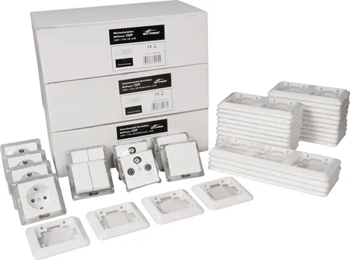 Schalter und Steckdosen Set McPower CUP ''Einfamilienhaus Profi'', 94-teilig
