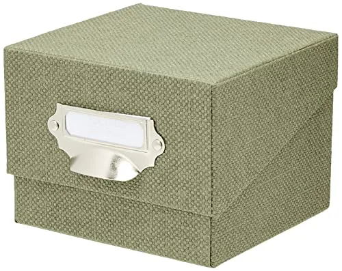 Rössler SOHO Foto Aufbewahrungsbox | Fotobox Aufbewahrungsbox mit Deckel | Organizer Box | Visitenkarten Aufbewahrung | Boxen Aufbewahrung | Storage Boxes | 17x15x13 cm | 1 Stück | Farbe: Grün |Salbei