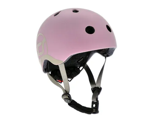 Scoot & Ride Kinder Fahrradhelm, Rose, 45 bis 51cm - Fahrradhelme für Kinder, sicherer Schutz durch schockabsorbierenden Kern und LED-Licht für zusätzliche Sichtbarkeit, ideal für kleinen Fahrspaß.