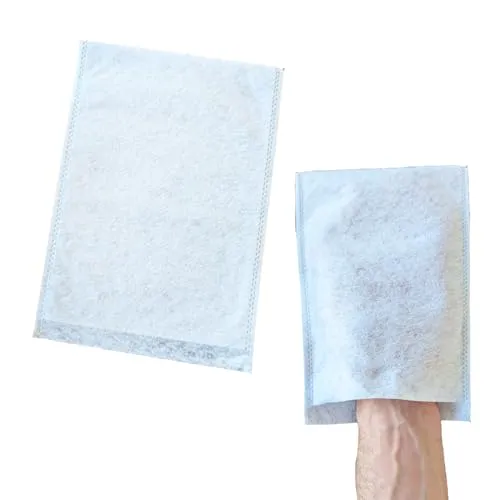 Molton Waschhandschuhe Weiß 15x22 cm – 50 Stück | Weich & Hautfreundlich Pflegehandschuhe aus Molton 60 g/m² dünn | Sanfte Einweg-Waschhandschuhe für Baby, Senioren, Klinik & Alltag 50