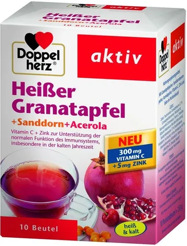 Doppelherz Heißer Granatapfel mit Sanddorn + Acerola 10 Stück