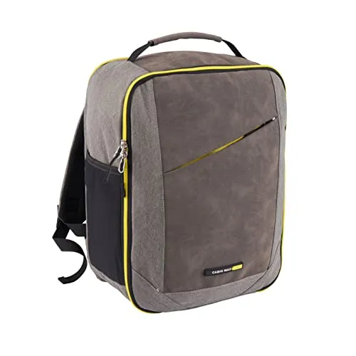 Cabin Max Manhattan Rucksack 40x30x20 cm, Handgepäck Rucksack Fluggenehmigt, Wizz Air Vueling, Volotea -kompatibel, Untersitz-Reisetasche, Reiserucksäcke (Gelb 40 x 30 x 20 cm)