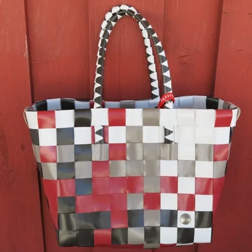 Witzgall ICE bag 5010 81 Shopper rot weiß braun Einkaufskorb Tasche