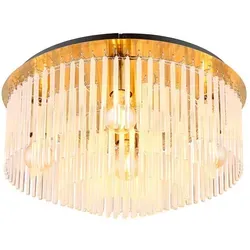 GLOBO 15698D1M Deckenlampe - Klassische Deckenlampe mit Kristalldeko, ideal für Esszimmer, Wohnzimmer und mehr. Einfache Installation und energiesparend, Durchmesser 50 cm.