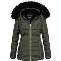 Navahoo Damen Winter Jacke B900 mit Teddyfell - Funktionsjacke mit warmem Teddyfell-Futter, abnehmbarer Kapuze und Kunstfellkragen – ideal für kalte Wintertage!
