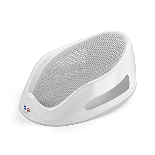 Angelcare ergonomischer Badesitz Light Grey - Badewannen & -sitze für Babys, ergonomische Passform mit angenehm weicher Liegefläche, ideal für Babys von Geburt bis 6 Monate, hygienisch und schimmelresistent.